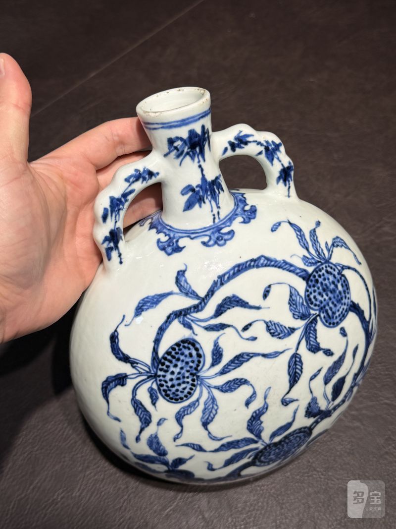清雍正 青花折枝瑞果纹抱月瓶 - 图11